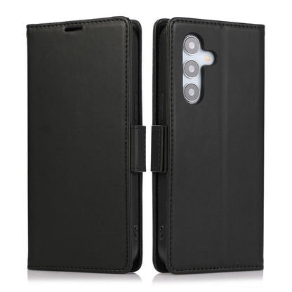 For Samsung Galaxy S25+ / S24+ 5G Side Buckle RFID Anti-theft Leather Phone Case(Black) by buy2fix