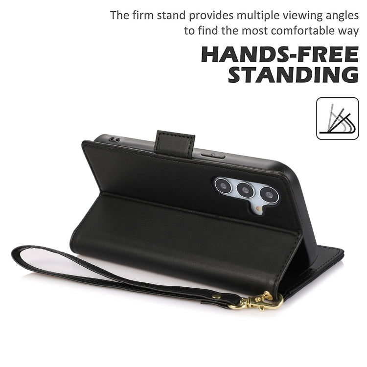 For Samsung Galaxy S25+ / S24+ 5G Side Buckle RFID Anti-theft Leather Phone Case(Black) by buy2fix