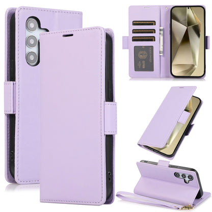 For Samsung Galaxy S25+ / S24+ 5G Side Buckle RFID Anti-theft Leather Phone Case(Light Purple) by buy2fix