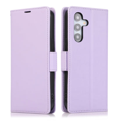 For Samsung Galaxy S25+ / S24+ 5G Side Buckle RFID Anti-theft Leather Phone Case(Light Purple) by buy2fix