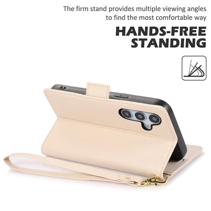 For Samsung Galaxy S25+ / S24+ 5G Side Buckle RFID Anti-theft Leather Phone Case(Apricot) by buy2fix