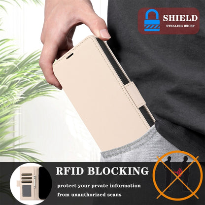 For Samsung Galaxy S25+ / S24+ 5G Side Buckle RFID Anti-theft Leather Phone Case(Apricot) by buy2fix