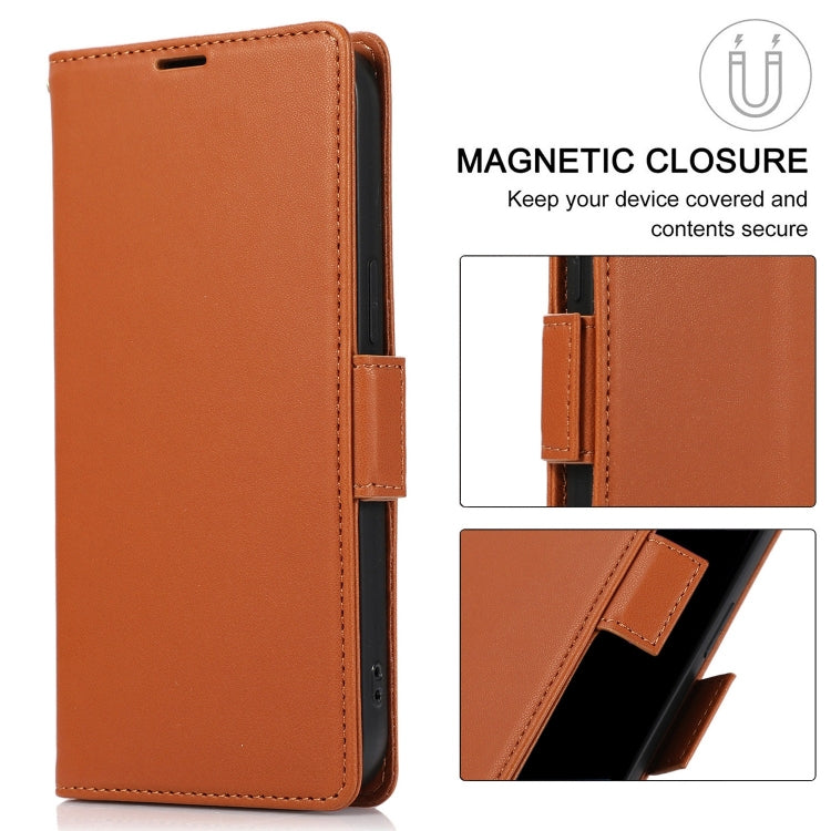 For Samsung Galaxy S25+ / S24+ 5G Side Buckle RFID Anti-theft Leather Phone Case(Brown) by buy2fix