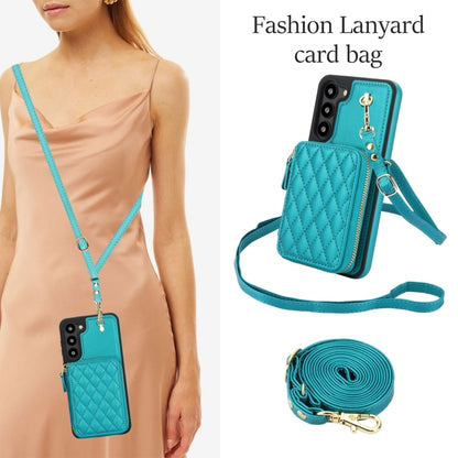 For Samsung Galaxy S23+ 5G AwQuer Crossbody Zipper Wallet Rhombic Leather Back Phone Case(Green) - Galaxy S23+ 5G Cases by Awquer | Online Shopping UK | buy2fix