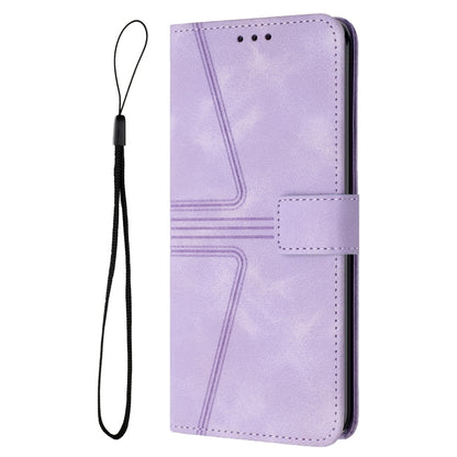 For Samsung Galaxy S25+5G Triangle Solid Color Leather Phone Case(Purple) by buy2fix