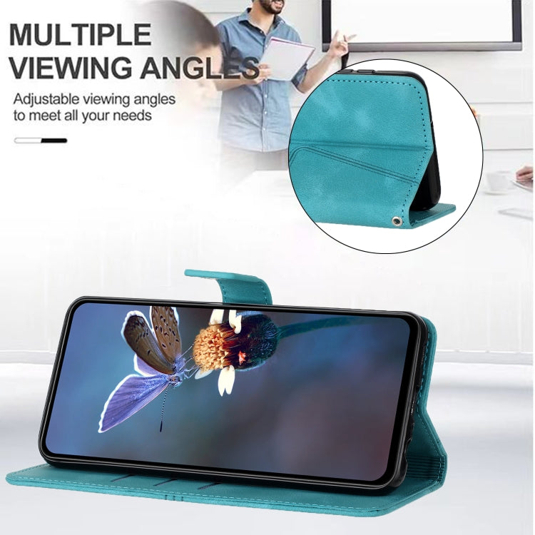 For Samsung Galaxy S25 Ultra 5G Triangle Solid Color Leather Phone Case(Green) by buy2fix