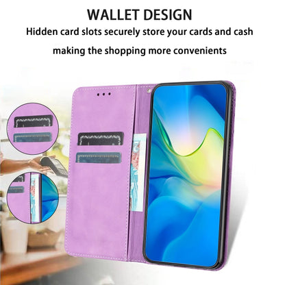 For Samsung Galaxy S25 Ultra 5G Retro Elephant Embossed Leather Phone Case(Purple) by buy2fix
