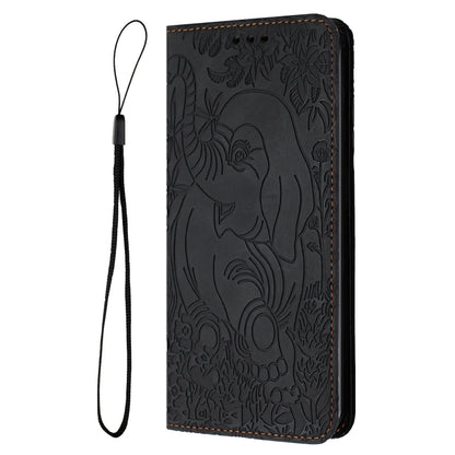 For Samsung Galaxy S25 Ultra 5G Retro Elephant Embossed Leather Phone Case(Black) by buy2fix