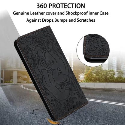 For Samsung Galaxy S25 5G Retro Elephant Embossed Leather Phone Case(Black) by buy2fix
