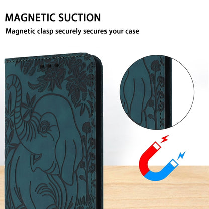 For Samsung Galaxy S25 5G Retro Elephant Embossed Leather Phone Case(Green) by buy2fix