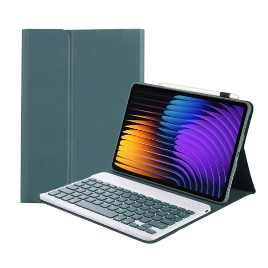 For Xiaomi Pad 7 / 7 Pro 11.2 inch A0N13 Ultra-thin Detachable Bluetooth Keyboard Leather Tablet Case(Dark Green) - Xiaomi Keyboard by buy2fix | Online Shopping UK | buy2fix