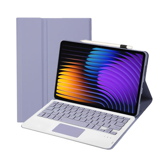 For Xiaomi Pad 7 / 7 Pro 11.2 inch A0N13-A Ultra-thin Detachable Bluetooth Keyboard Leather Tablet Case with Touchpad(Lavender White) - Xiaomi Keyboard by buy2fix | Online Shopping UK | buy2fix
