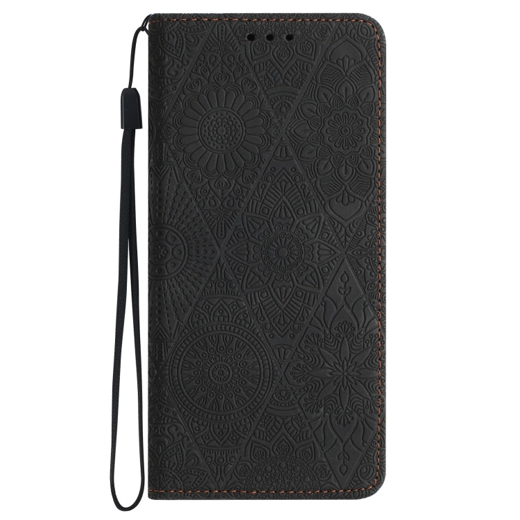 For Samsung Galaxy S25 Ultra 5G Ethnic Embossed Adsorption Leather Phone Case(Black) by buy2fix