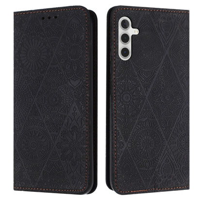 For Samsung Galaxy S25+ 5G Ethnic Embossed Adsorption Leather Phone Case(Black) by buy2fix