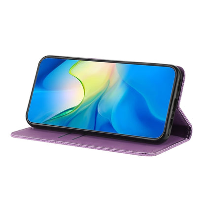 For Samsung Galaxy S25 5G Ethnic Embossed Adsorption Leather Phone Case(Purple) by buy2fix