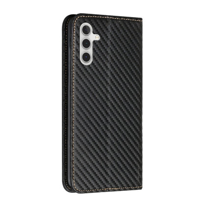 For Samsung Galaxy S25 5G Carbon Fiber Texture Magnetic Flip Leather Phone Case(Black) by buy2fix