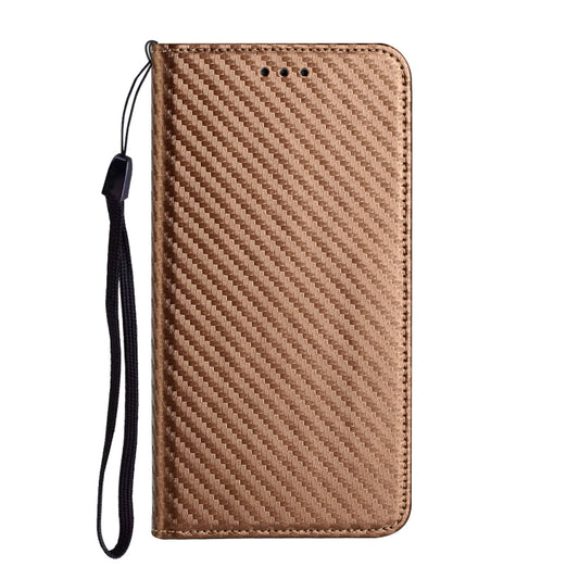 For Samsung Galaxy S25 5G Carbon Fiber Texture Magnetic Flip Leather Phone Case(Brown) by buy2fix
