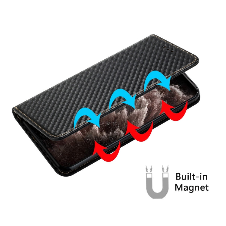 For Samsung Galaxy S25+ 5G Carbon Fiber Texture Magnetic Flip Leather Phone Case(Black) by buy2fix