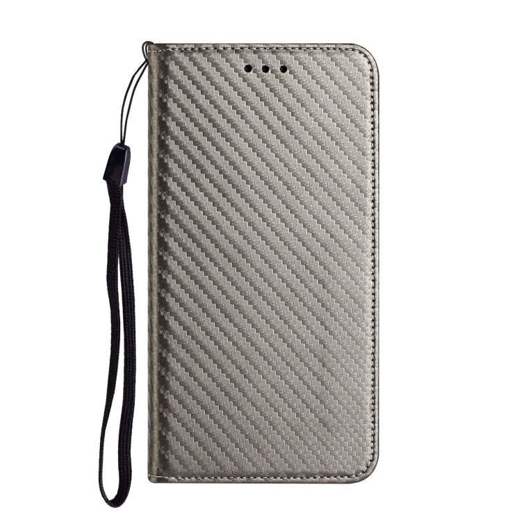 For Samsung Galaxy S25 Ultra 5G Carbon Fiber Texture Magnetic Flip Leather Phone Case(Grey) by buy2fix