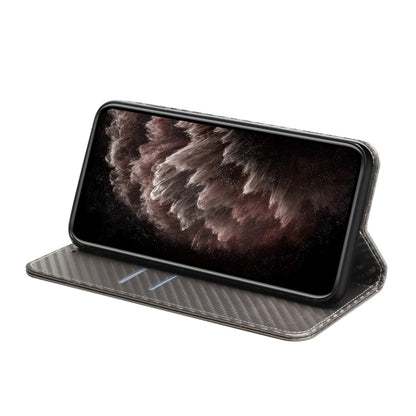 For Samsung Galaxy S25 Ultra 5G Carbon Fiber Texture Magnetic Flip Leather Phone Case(Grey) by buy2fix