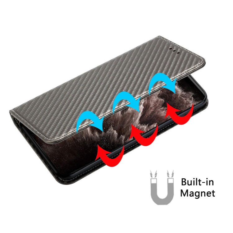 For Samsung Galaxy S25 Ultra 5G Carbon Fiber Texture Magnetic Flip Leather Phone Case(Grey) by buy2fix