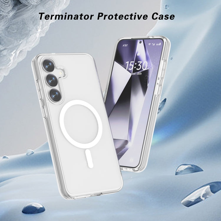 For Samsung Galaxy S25 5G Terminator MagSafe Magnetic Phone Case(Transparent) by buy2fix