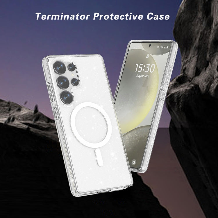 For Samsung Galaxy S25 Ultra 5G Terminator MagSafe Magnetic Phone Case(Glitter White) by buy2fix