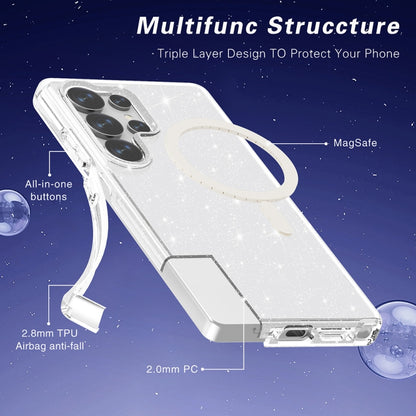 For Samsung Galaxy S25 Ultra 5G Terminator MagSafe Magnetic Phone Case(Glitter White) by buy2fix