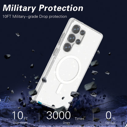 For Samsung Galaxy S25 Ultra 5G Terminator MagSafe Magnetic Phone Case(Glitter White) by buy2fix