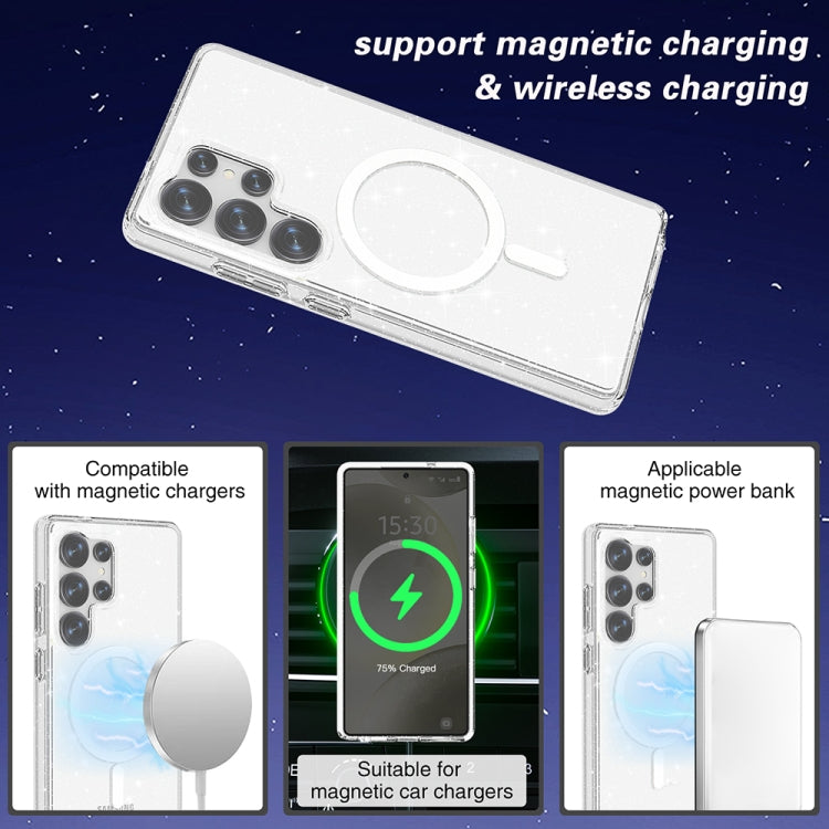 For Samsung Galaxy S25 Ultra 5G Terminator MagSafe Magnetic Phone Case(Glitter White) by buy2fix