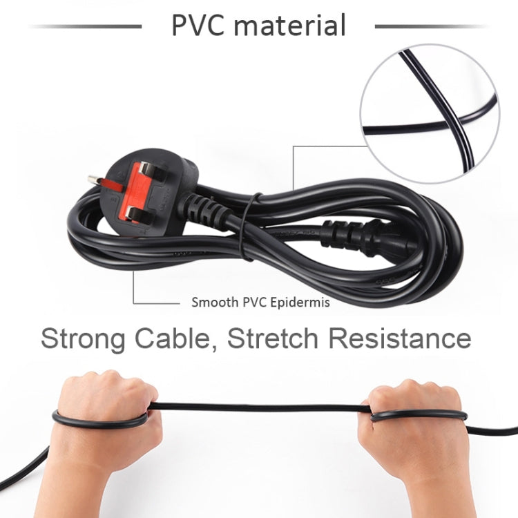 Big UK Plug Computer PC Power Cord 3 Pin Cable, Length:3m(Black) by buy2fix