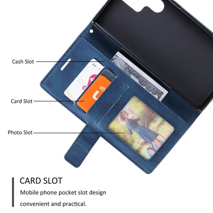 For Samsung Galaxy S25 Ultra 5G Skin Feel Splicing Leather Phone Case(Blue) by buy2fix