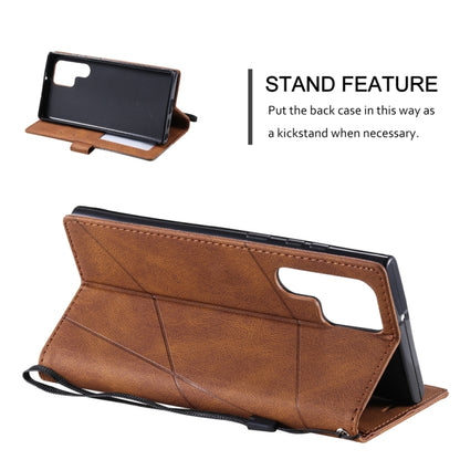 For Samsung Galaxy S25 Ultra 5G Skin Feel Splicing Leather Phone Case(Brown) by buy2fix
