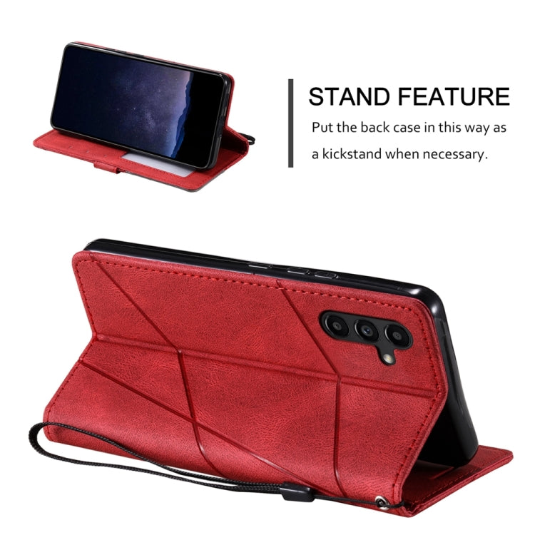 For Samsung Galaxy S25+ 5G Skin Feel Splicing Leather Phone Case(Red) by buy2fix