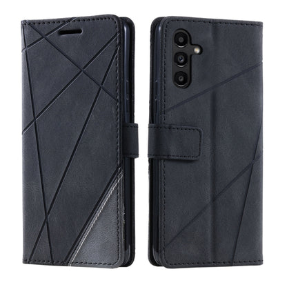 For Samsung Galaxy S25+ 5G Skin Feel Splicing Leather Phone Case(Black) by buy2fix