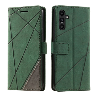 For Samsung Galaxy S25+ 5G Skin Feel Splicing Leather Phone Case(Green) by buy2fix