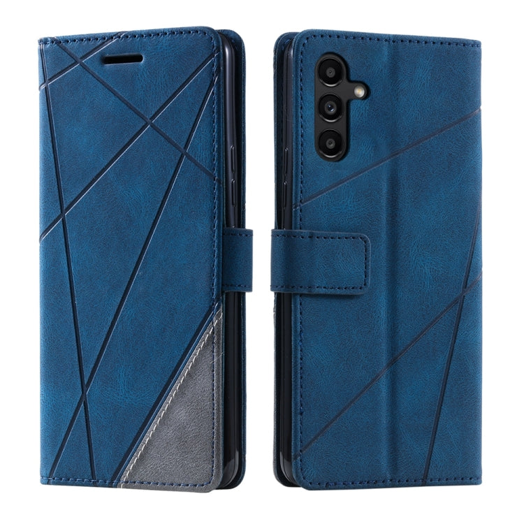 For Samsung Galaxy S25 5G Skin Feel Splicing Leather Phone Case(Blue) by buy2fix