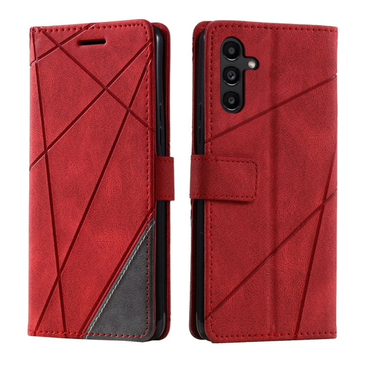 For Samsung Galaxy S25 5G Skin Feel Splicing Leather Phone Case(Red) by buy2fix