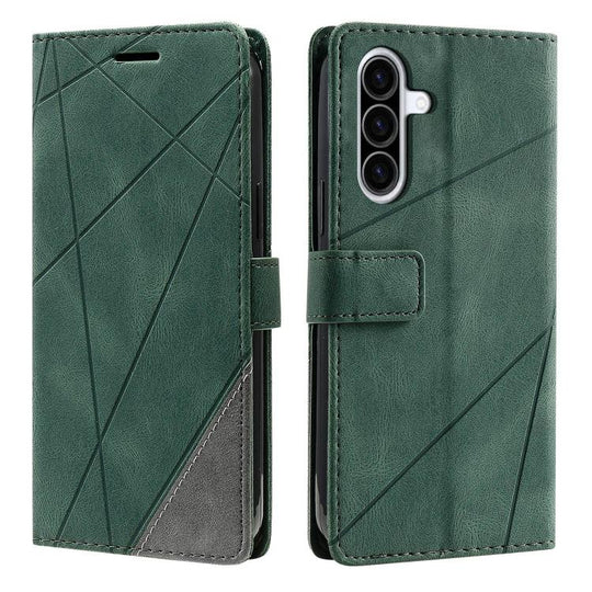 For Galaxy A36 5G Skin Feel Splicing Leather Phone Case(Green)