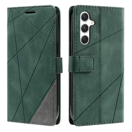 For Galaxy A56 5G Skin Feel Splicing Leather Phone Case(Green)