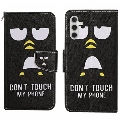 For Samsung Galaxy S25 5G Colored Drawing Pattern Leather Phone Case(Penguin) by buy2fix