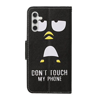 For Samsung Galaxy S25 5G Colored Drawing Pattern Leather Phone Case(Penguin) by buy2fix