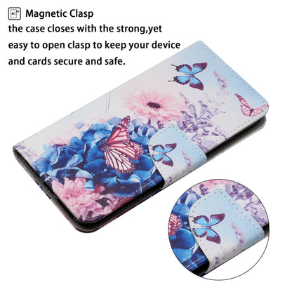 For Samsung Galaxy S25 5G Colored Drawing Pattern Leather Phone Case(Purple Butterfly) by buy2fix