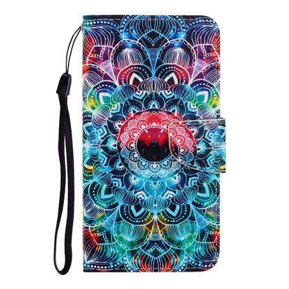 For Samsung Galaxy S25 5G Colored Drawing Pattern Leather Phone Case(Mandala) by buy2fix