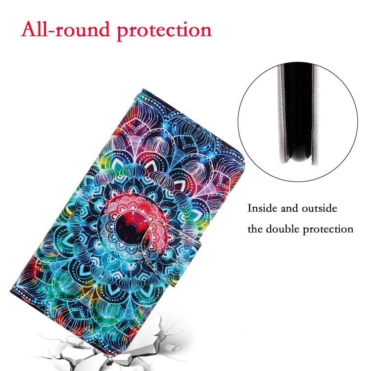 For Samsung Galaxy S25 5G Colored Drawing Pattern Leather Phone Case(Mandala) by buy2fix