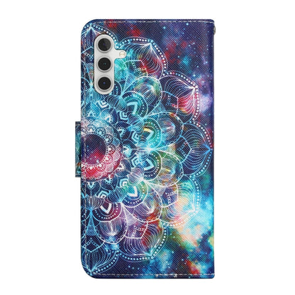 For Samsung Galaxy S25 5G Colored Drawing Pattern Leather Phone Case(Star Mandala) by buy2fix