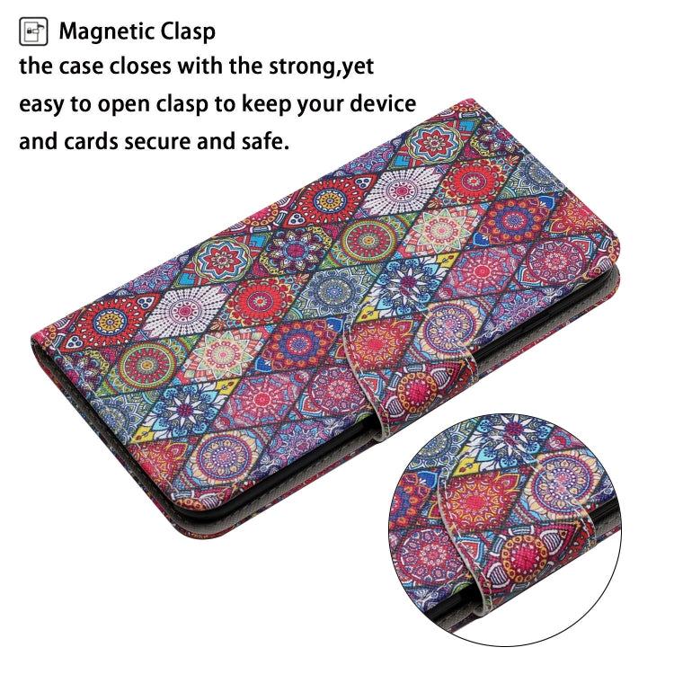 For Samsung Galaxy S25 5G Colored Drawing Pattern Leather Phone Case(Diamond Kaleidoscope) by buy2fix