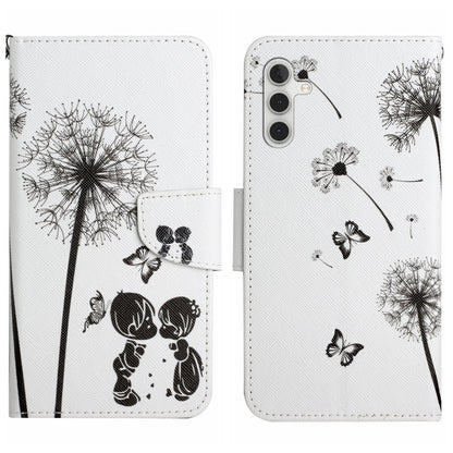 For Samsung Galaxy S25 5G Colored Drawing Pattern Leather Phone Case(Dandelion) by buy2fix