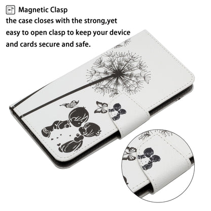 For Samsung Galaxy S25 5G Colored Drawing Pattern Leather Phone Case(Dandelion) by buy2fix