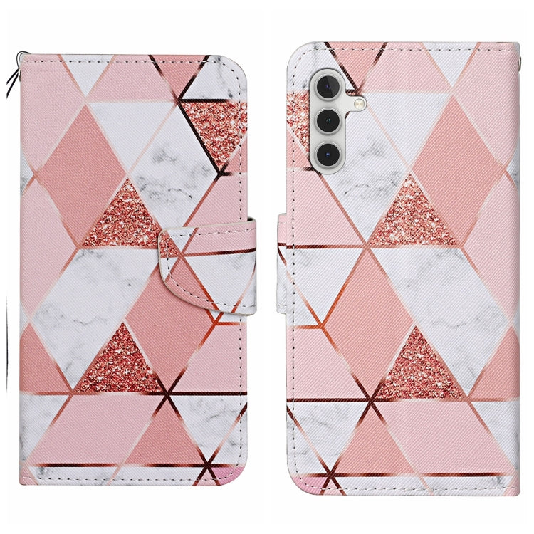 For Samsung Galaxy S25+ 5G Colored Drawing Pattern Leather Phone Case(Marble) by buy2fix